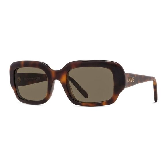 New LOEWE Slim Havana Square LW40158I 52N Sunglasses Women - Picture 1 of 3